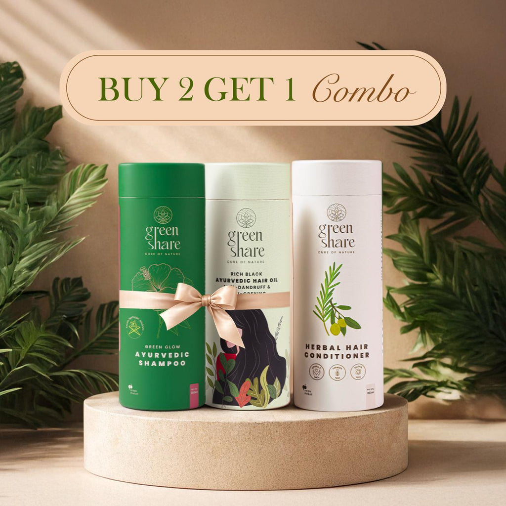 Rich Black Ayurvedic Hair oil & Green Glow Ayurvedic Shampoo Combo