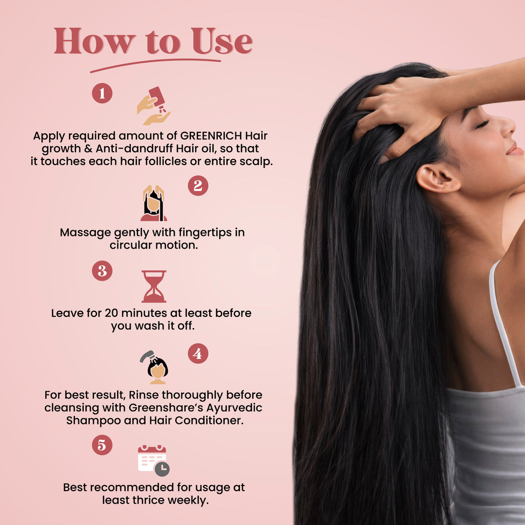 Green Rich Ayurvedic Hair Oil - Hair Growth & Anti Dandruff