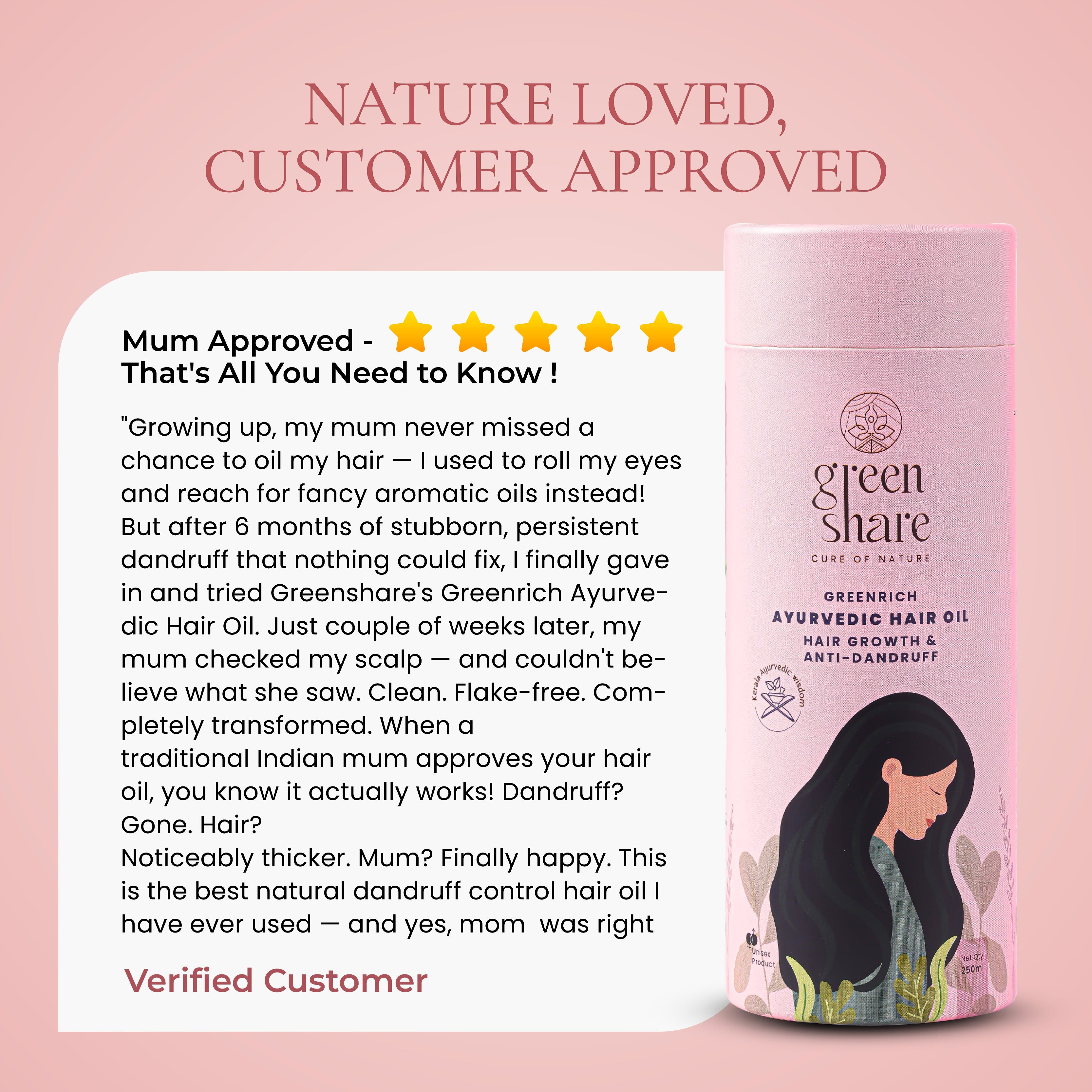 Green Rich Ayurvedic Hair Oil - Hair Growth & Anti Dandruff