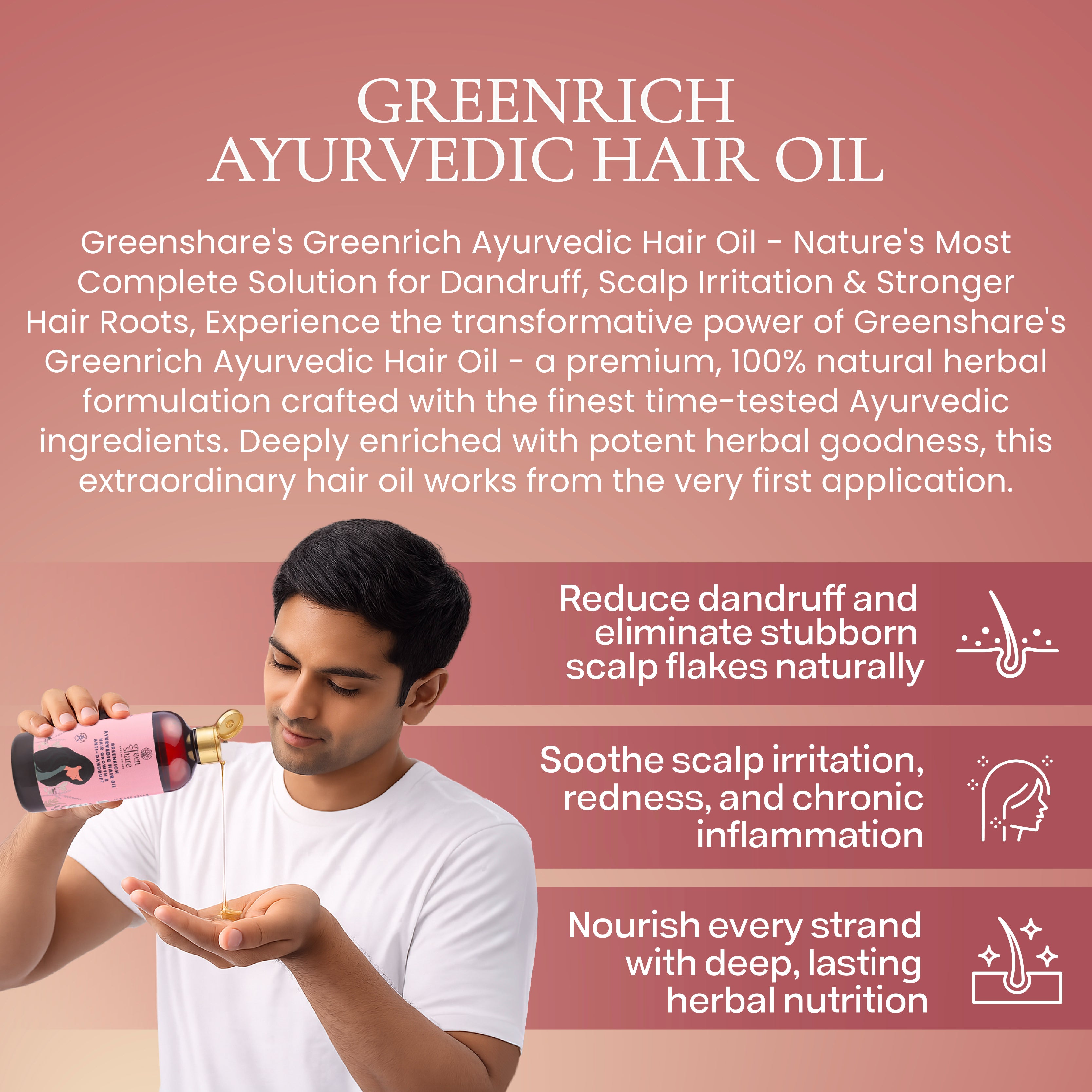 Green Rich Ayurvedic Hair Oil - Hair Growth & Anti Dandruff