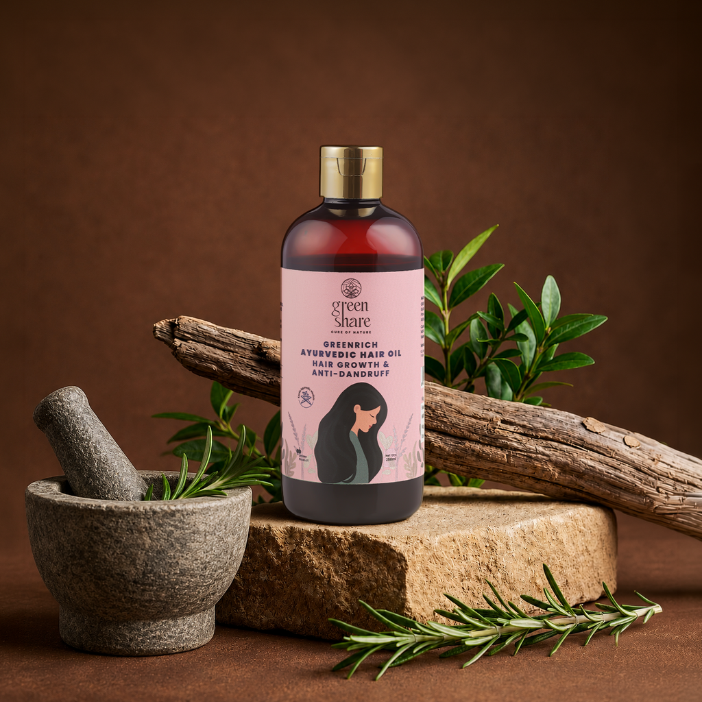 Green Rich Ayurvedic Hair Oil - Hair Growth & Anti Dandruff