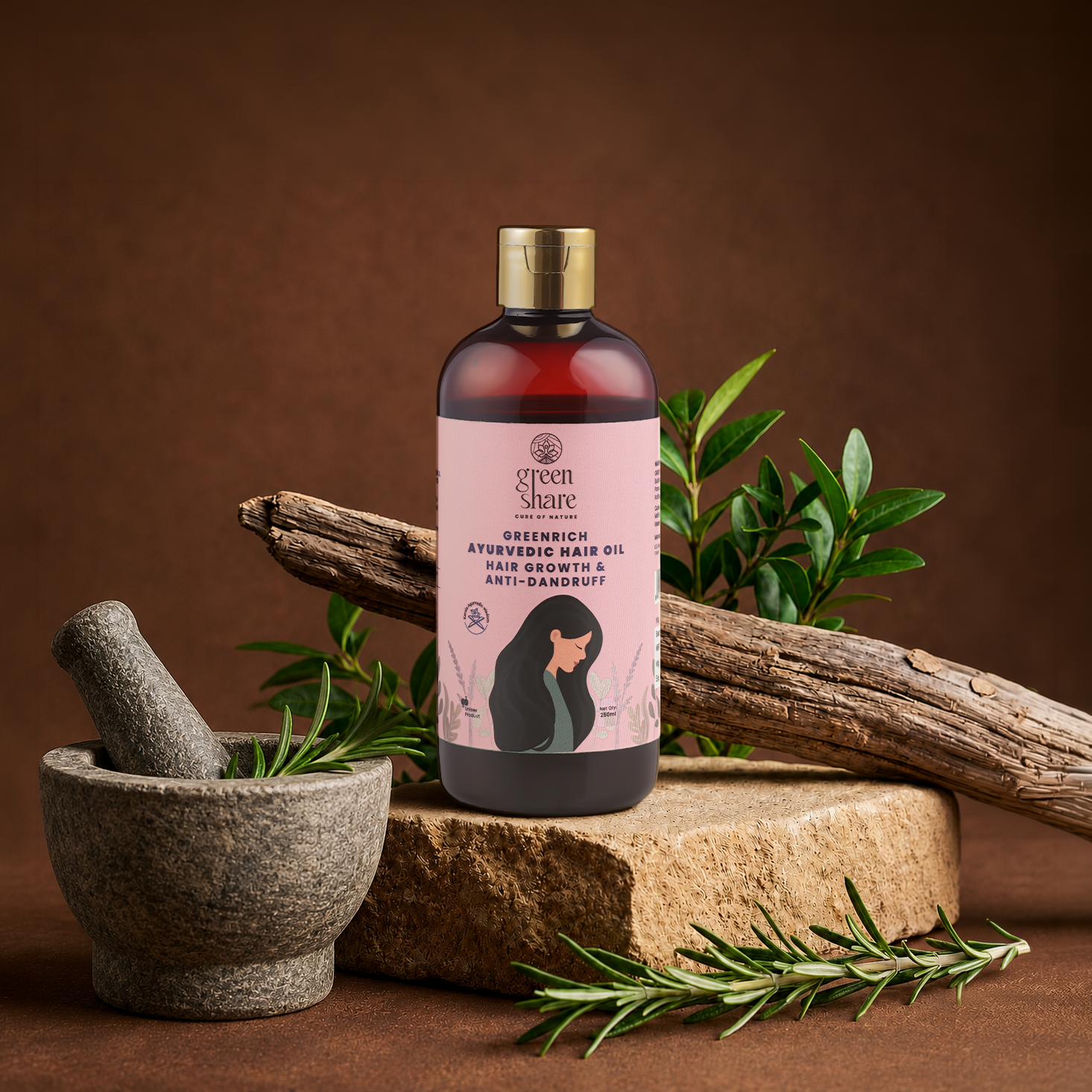 Green Rich Ayurvedic Hair Oil - Hair Growth & Anti Dandruff